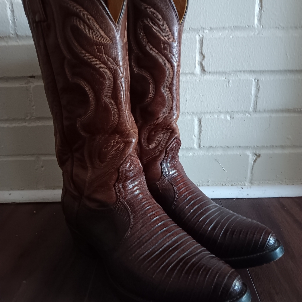 Mens Nocona Brown Lizard Boots 8.5D
